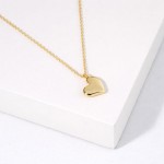 Wholesale dainty Chain Link Necklace Metal Heart Pendant Gold Dipped Hypoallerge