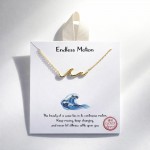 Wholesale dainty Chain Link Necklace Metal Wave Stationary Pendant L Extender L