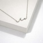 Wholesale dainty Chain Link Necklace Metal Wave Stationary Pendant L Extender L