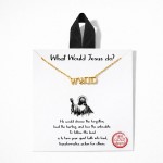 Wholesale dainty Chain Link Necklace Metal WWJD Pendant Gold Dipped Hypoallergen