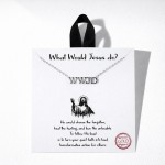 Wholesale dainty Chain Link Necklace Metal WWJD Pendant Gold Dipped Hypoallergen