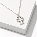 Wholesale open Cross Pendant Necklace hammered organic outline feels modern mean