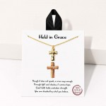 Wholesale dainty Chain Link Necklace Hammered Metal Cross Pendant L Extender L H