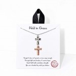 Wholesale dainty Chain Link Necklace Hammered Metal Cross Pendant L Extender L H