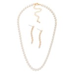 Wholesale cubic Zirconia Long Earring Necklace Set Earrings L Necklace L Extende