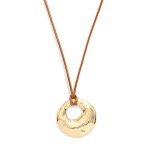Wholesale waxed Cord Necklace Metal Tapered Hoop Pendant L Extender L