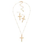 Wholesale chain Link Necklace Metal Ball Stations Twisted Metal Cross Pendant Tw