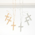 Wholesale chain Link Necklace Metal Ball Stations Twisted Metal Cross Pendant Tw