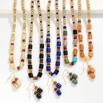 Wholesale marbled Acetate Cylinder Metal Bead Beaded Necklace Earrings Set Earri