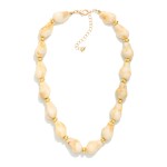 Wholesale marbled Acetate Baroque Bead Beaded Necklace L Extender L