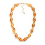 Wholesale marbled Acetate Baroque Bead Beaded Necklace L Extender L