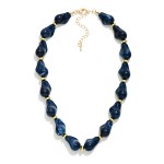 Wholesale marbled Acetate Baroque Bead Beaded Necklace L Extender L