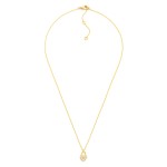 Wholesale dainty Chain Link Necklace Cubic Zirconia Heart Lock Pendant Gold Dipp