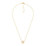 Wholesale dainty Chain Link Necklace Cubic Zirconia Circle Pendant Gold Dipped L
