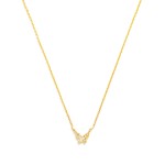 Wholesale dainty Chain Link Necklace Cubic Zirconia Butterfly Pendant Gold Dippe