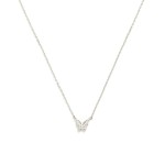 Wholesale dainty Chain Link Necklace Cubic Zirconia Butterfly Pendant Gold Dippe