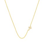 Wholesale dainty Chain Link Necklace Cubic Zirconia East West Cross Pendant Gold