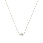 Wholesale dainty Chain Link Necklace Cubic Zirconia East West Cross Pendant Gold