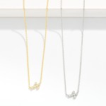Wholesale dainty Chain Link Necklace Cubic Zirconia East West Cross Pendant Gold