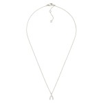 Wholesale dainty Chain Link Necklace Cubic Zirconia Wishbone Pendant Gold Dipped