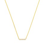Wholesale dainty Chain Link Necklace Cubic Zirconia Bar Pendant Gold Dipped L Ex