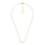 Wholesale dainty Chain Link Necklace Cubic Zirconia Bar Pendant Gold Dipped L Ex