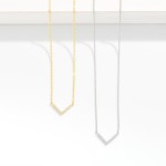 Wholesale dainty Chain Link Necklace Cubic Zirconia Arrow Pendant Gold Dipped L