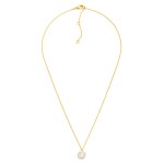 Wholesale dainty Chain Link Necklace Cubic Zirconia Circle Pendant Gold Dipped L