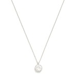 Wholesale dainty Chain Link Necklace Cubic Zirconia Circle Pendant Gold Dipped L