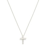 Wholesale dainty Chain Link Necklace Cubic Zirconia Cross Pendant Gold Dipped L