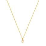 Wholesale dainty Chain Link Necklace Cubic Zirconia Teardrop Pendant Gold Dipped