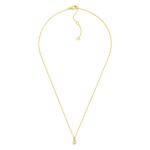 Wholesale dainty Chain Link Necklace Cubic Zirconia Teardrop Pendant Gold Dipped