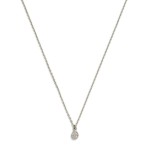 Wholesale dainty Chain Link Necklace Cubic Zirconia Teardrop Pendant Gold Dipped