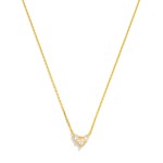 Wholesale dainty Chain Link Necklace Cubic Zirconia Heart Pendant Gold Dipped L
