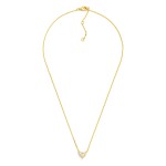 Wholesale dainty Chain Link Necklace Cubic Zirconia Heart Pendant Gold Dipped L