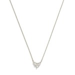 Wholesale dainty Chain Link Necklace Cubic Zirconia Heart Pendant Gold Dipped L