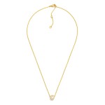 Wholesale dainty Chain Link Necklace Cubic Zirconia Circle Pendant Gold Dipped L