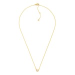 Wholesale dainty Chain Link Necklace Pave Cubic Zirconia Heart Pendant Gold Dipp