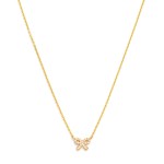 Wholesale dainty Chain Link Necklace Cubic Zirconia Bow Pendant Gold Dipped L Ex