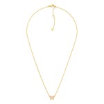 Wholesale dainty Chain Link Necklace Cubic Zirconia Bow Pendant Gold Dipped L Ex