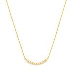 Wholesale dainty Chain Link Necklace Cubic Zirconia Curved Bar Pendant Gold Dipp