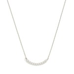 Wholesale dainty Chain Link Necklace Cubic Zirconia Curved Bar Pendant Gold Dipp