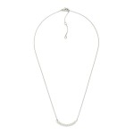 Wholesale dainty Chain Link Necklace Cubic Zirconia Curved Bar Pendant Gold Dipp