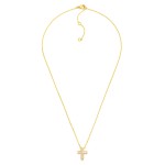 Wholesale dainty Chain Link Necklace Cubic Zirconia Cross Pendant Gold Dipped L