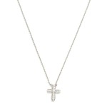 Wholesale dainty Chain Link Necklace Cubic Zirconia Cross Pendant Gold Dipped L