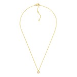 Wholesale dainty Chain Link Necklace Cubic Zirconia Circle Pendant Gold Dipped L