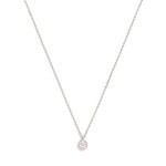 Wholesale dainty Chain Link Necklace Cubic Zirconia Circle Pendant Gold Dipped L