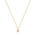 Wholesale dainty Chain Link Necklace Cubic Zirconia Teardrop Pendant Gold Dipped