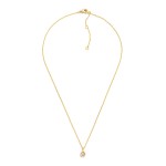 Wholesale dainty Chain Link Necklace Cubic Zirconia Teardrop Pendant Gold Dipped