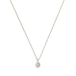 Wholesale dainty Chain Link Necklace Cubic Zirconia Teardrop Pendant Gold Dipped